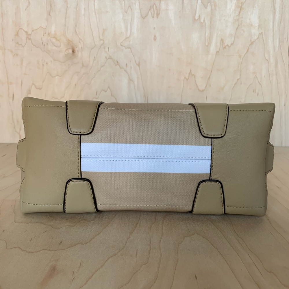 COACH TAN BLEECKER STRIPED MINI PRESTON SATCHEL - Picture 11 of 16